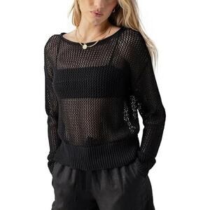 Sanctuary Women's Open Knit Sweater in Black